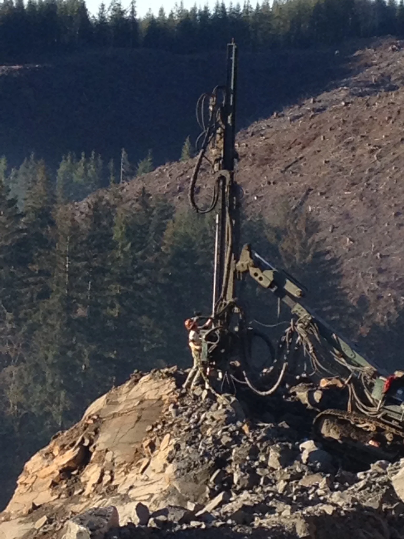 Worker with fall protection rigging