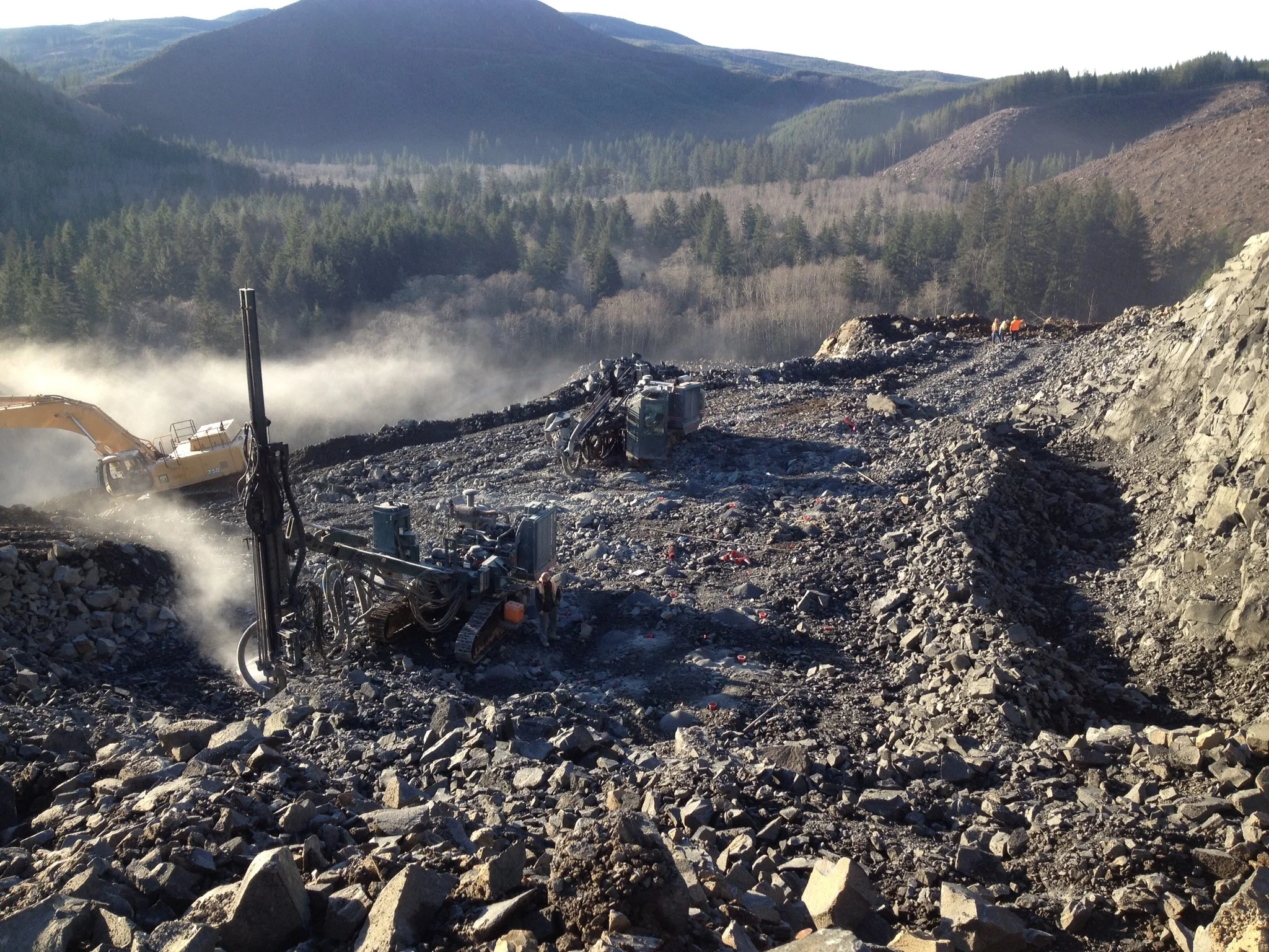 Drill excavator in operation
